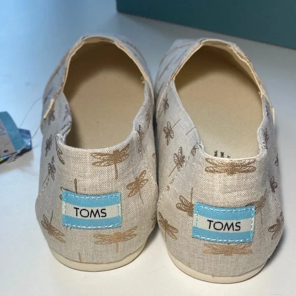 TOMS Women's Alpargata  Beige dragonflies Patterned Flats !!BRAND NEW!! - Picture 4 of 10